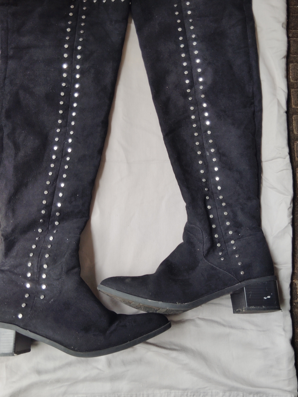 Fergalicious Black Over-the-Knee Studded Boots